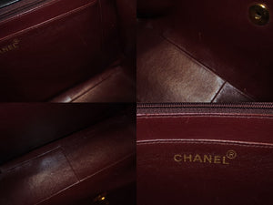 CHANEL シャネル デカマトラッセ Sフラップ Wチェーンショルダーバッグ 3番台 ココマーク ラムスキン ブラック ゴールド金具 良品 中古 4b006535