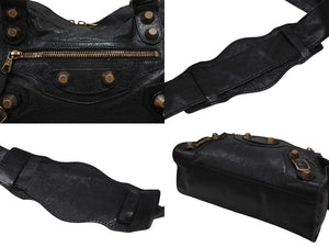 極美品 BALENCIAGA バレンシアガ ザ ジャイアント シティ 2WAYハンドバッグ ショルダーバッグ ブラック ローズゴールド金具 中古 4b006828