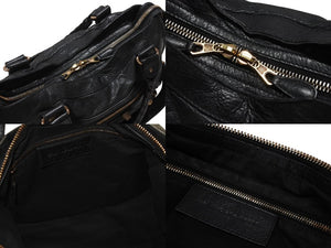 極美品 BALENCIAGA バレンシアガ ザ ジャイアント シティ 2WAYハンドバッグ ショルダーバッグ ブラック ローズゴールド金具 中古 4b006828