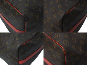 極美品 LOUIS VUITTON ルイヴィトン キーポルバンドリエール50 ボストンバッグ M44740 ゴールド金具 ブラウン レッド 中古 4b001071