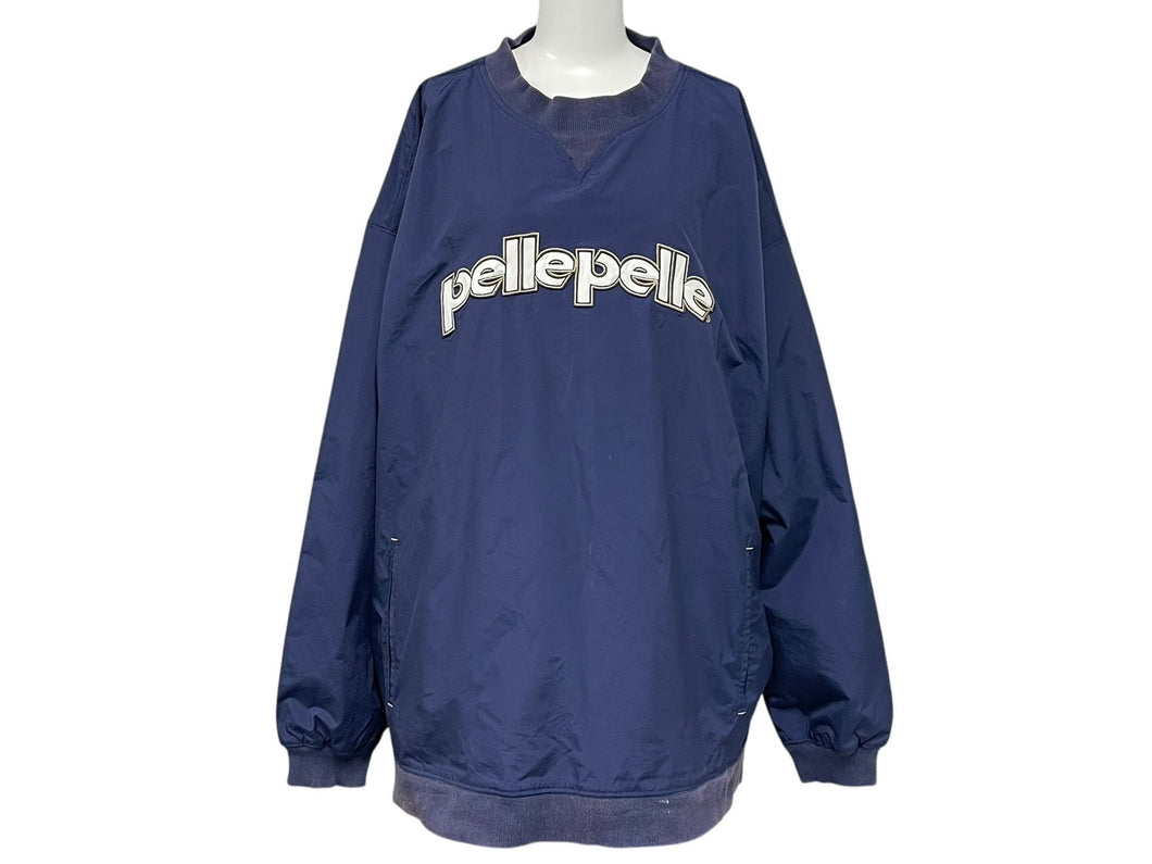 PELLE PELLE ペレペレ リバーシブル ナイロン スウェット 刺繡ロゴ ネイビー 5EK41 美品 中古 4c070370