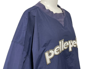 PELLE PELLE ペレペレ リバーシブル ナイロン スウェット 刺繡ロゴ ネイビー 5EK41 美品 中古 4c070370