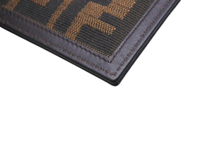 FENDI フェンディ カードケース ッカズ柄 FFロゴ AL61480 イタリア製 レザーキャンバス ブラウン ベージュ 美品 中古 4C071269 