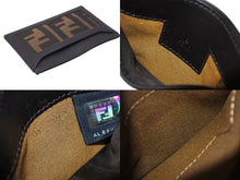 画像をギャラリービューアに読み込む, FENDI フェンディ カードケース ッカズ柄 FFロゴ AL61480 イタリア製 レザーキャンバス ブラウン ベージュ 美品 中古 4C071269 