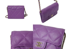 Load image into Gallery viewer, 極美品 CHANEL シャネル ショルダーバッグ チェーンウォレット 31番台 ココマーク パープル ラムスキン ゴールド金具 中古 4c071871