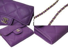 Load image into Gallery viewer, 極美品 CHANEL シャネル ショルダーバッグ チェーンウォレット 31番台 ココマーク パープル ラムスキン ゴールド金具 中古 4c071871