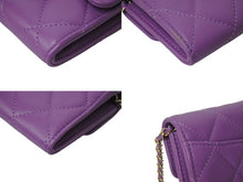 Load image into Gallery viewer, 極美品 CHANEL シャネル ショルダーバッグ チェーンウォレット 31番台 ココマーク パープル ラムスキン ゴールド金具 中古 4c071871