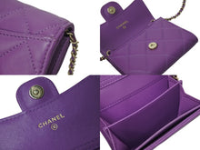 Load image into Gallery viewer, 極美品 CHANEL シャネル ショルダーバッグ チェーンウォレット 31番台 ココマーク パープル ラムスキン ゴールド金具 中古 4c071871