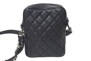 極美品 CHANEL シャネル ショルダーバッグ マトラッセ チェーンショルダー 22番台 ブラック レザー ガンメタリック金具 中古 4C073564