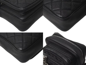 極美品 CHANEL シャネル ショルダーバッグ マトラッセ チェーンショルダー 22番台 ブラック レザー ガンメタリック金具 中古 4C073564