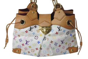 LOUISVUITTON ルイヴィトン モノグラム マルチカラー ウルスラ ブロン ハンドバッグ PVC ヌメ革 M40123 マルチカラー 美品 中古 4c074360