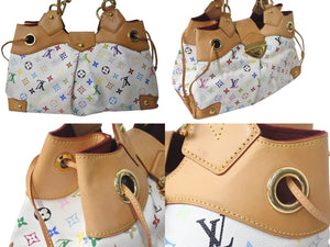 LOUISVUITTON ルイヴィトン モノグラム マルチカラー ウルスラ ブロン ハンドバッグ PVC ヌメ革 M40123 マルチカラー 美品 中古 4c074360