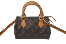 Load image into Gallery viewer, LOUIS VUITTON ルイヴィトン ミニスピーディ ハンドバッグ モノグラム M41534 スト付き PVC ブラウン ゴールド金具 美品 中古 4c074363