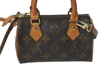 Load image into Gallery viewer, LOUIS VUITTON ルイヴィトン ミニスピーディ ハンドバッグ モノグラム M41534 スト付き PVC ブラウン ゴールド金具 美品 中古 4c074363