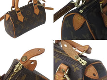 Load image into Gallery viewer, LOUIS VUITTON ルイヴィトン ミニスピーディ ハンドバッグ モノグラム M41534 スト付き PVC ブラウン ゴールド金具 美品 中古 4c074363