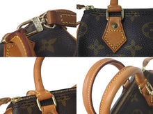 Load image into Gallery viewer, LOUIS VUITTON ルイヴィトン ミニスピーディ ハンドバッグ モノグラム M41534 スト付き PVC ブラウン ゴールド金具 美品 中古 4c074363
