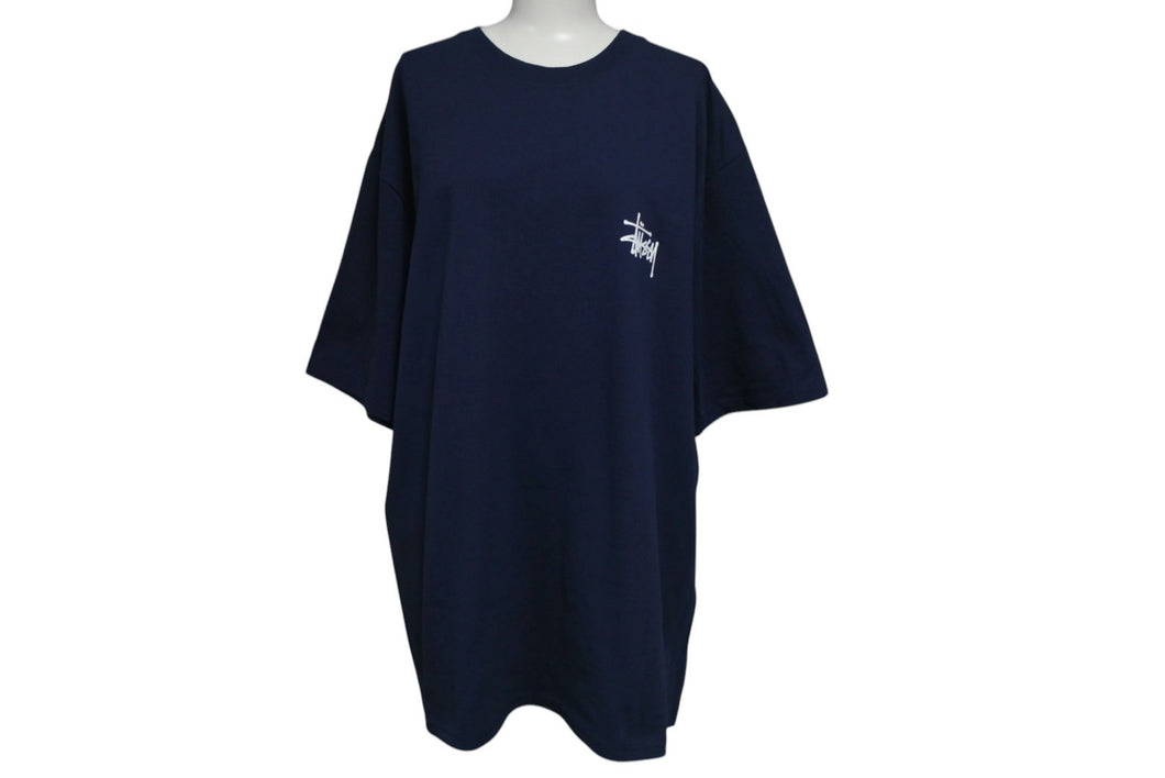 STUSSY リラックス ステューシー 半袖Ｔシャツ BASIC STÜSSY TEE フィット ネイビー コットン サイズL 美品 中古 4c075626 