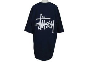 STUSSY リラックス ステューシー 半袖Ｔシャツ BASIC STÜSSY TEE フィット ネイビー コットン サイズL 美品 中古 4c075626 
