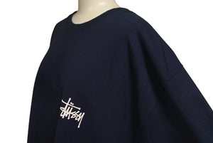STUSSY リラックス ステューシー 半袖Ｔシャツ BASIC STÜSSY TEE フィット ネイビー コットン サイズL 美品 中古 4c075626 