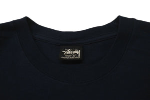STUSSY リラックス ステューシー 半袖Ｔシャツ BASIC STÜSSY TEE フィット ネイビー コットン サイズL 美品 中古 4c075626 