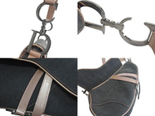 Load image into Gallery viewer, Christian Dior クリスチャンディオール サドルバッグ ワンショルダーバッグ RU1002 グレー ピンク デニム パテントレザー 美品 中古 4c075681