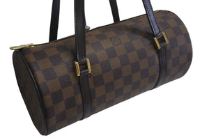 LOUIS VUITTON ルイヴィトン パピヨンPM 26 ハンドバック ダミエ N51304 筒型 ドラム型 エベヌ ブラウン 美品 中古 4c075697