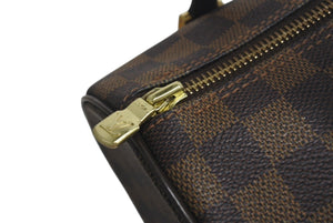 LOUIS VUITTON ルイヴィトン パピヨンPM 26 ハンドバック ダミエ N51304 筒型 ドラム型 エベヌ ブラウン 美品 中古 4c075697