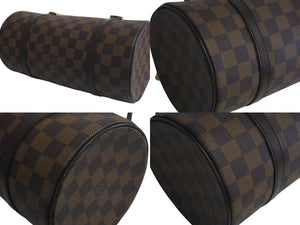 LOUIS VUITTON ルイヴィトン パピヨンPM 26 ハンドバック ダミエ N51304 筒型 ドラム型 エベヌ ブラウン 美品 中古 4c075697