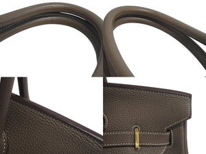 HERMES エルメス BIRKIN バーキン35 ハンドバッグ トゴ エトゥープ ゴールド金具 ◽︎P刻印 美品 中古 4c075711