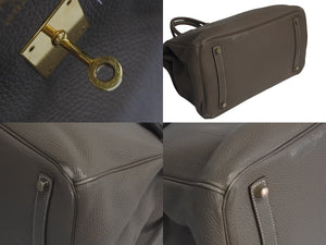 HERMES エルメス BIRKIN バーキン35 ハンドバッグ トゴ エトゥープ ゴールド金具 ◽︎P刻印 美品 中古 4c075711