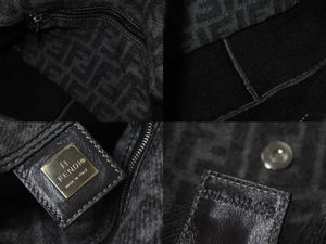 FENDI フェンディ マンマバケット ズッカ柄 ワンショルダーバッグ ハンドバッグ カシミア グレー シルバー金具 美品 中古 4c075888
