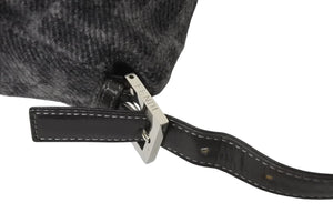 FENDI フェンディ マンマバケット ズッカ柄 ワンショルダーバッグ ハンドバッグ カシミア グレー シルバー金具 美品 中古 4c075888