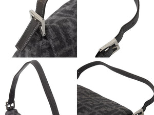 FENDI フェンディ マンマバケット ズッカ柄 ワンショルダーバッグ ハンドバッグ カシミア グレー シルバー金具 美品 中古 4c075888