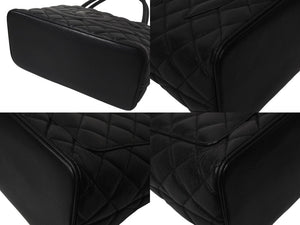 極美品 CHANEL シャネル 復刻トートバッグ ハンドバッグ 7番台 キャビアスキン ブラック ココマーク ロゴ 鞄 シルバー金具 中古 4c075959