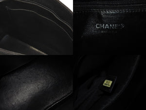 極美品 CHANEL シャネル 復刻トートバッグ ハンドバッグ 7番台 キャビアスキン ブラック ココマーク ロゴ 鞄 シルバー金具 中古 4c075959