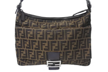 Load image into Gallery viewer, FENDI フェンディ ズッカ柄 ショルダーバッグ キャンバス レザー ブラウン シルバー金具 美品 中古 4c076004