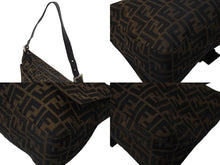 Load image into Gallery viewer, FENDI フェンディ ズッカ柄 ショルダーバッグ キャンバス レザー ブラウン シルバー金具 美品 中古 4c076004