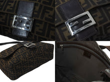 Load image into Gallery viewer, FENDI フェンディ ズッカ柄 ショルダーバッグ キャンバス レザー ブラウン シルバー金具 美品 中古 4c076004