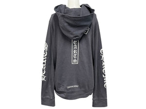 CHROME HEARTS クロムハーツ ホースシュープリント ジップアップフーディー パーカー サイズL ダガージップ グレー 美品 中古 4c076031