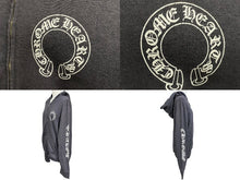 Load image into Gallery viewer, CHROME HEARTS クロムハーツ ホースシュープリント ジップアップフーディー パーカー サイズL ダガージップ グレー 美品 中古 4c076031