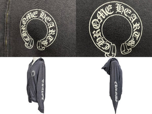 CHROME HEARTS クロムハーツ ホースシュープリント ジップアップフーディー パーカー サイズL ダガージップ グレー 美品 中古 4c076031