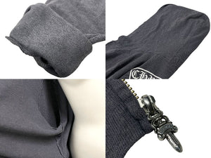 CHROME HEARTS クロムハーツ ホースシュープリント ジップアップフーディー パーカー サイズL ダガージップ グレー 美品 中古 4c076031