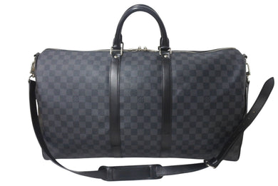 LOUIS VUITTON ルイヴィトン キーポル バンドリエール55 ボストンバッグ N41413 ダミエグラフィット ブラック 美品 中古 4c076245
