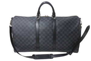 LOUIS VUITTON ルイヴィトン キーポル バンドリエール55 ボストンバッグ N41413 ダミエグラフィット ブラック 美品 中古 4c076245