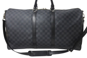 LOUIS VUITTON ルイヴィトン キーポル バンドリエール55 ボストンバッグ N41413 ダミエグラフィット ブラック 美品 中古 4c076245