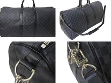 Load image into Gallery viewer, LOUIS VUITTON ルイヴィトン キーポル バンドリエール55 ボストンバッグ N41413 ダミエグラフィット ブラック 美品 中古 4c076245