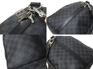 LOUIS VUITTON ルイヴィトン キーポル バンドリエール55 ボストンバッグ N41413 ダミエグラフィット ブラック 美品 中古 4c076245