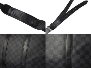 LOUIS VUITTON ルイヴィトン キーポル バンドリエール55 ボストンバッグ N41413 ダミエグラフィット ブラック 美品 中古 4c076245