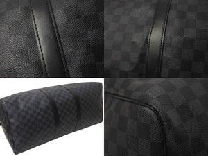LOUIS VUITTON ルイヴィトン キーポル バンドリエール55 ボストンバッグ N41413 ダミエグラフィット ブラック 美品 中古 4c076245