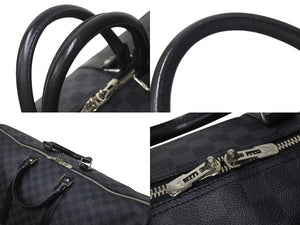 LOUIS VUITTON ルイヴィトン キーポル バンドリエール55 ボストンバッグ N41413 ダミエグラフィット ブラック 美品 中古 4c076245